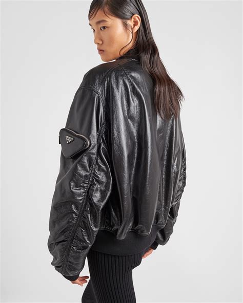 womens prada bomber jacket|prada nappa bomber jacket.